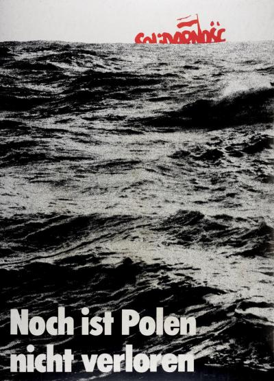 Klaus Staeck „Noch ist Polen nicht verloren“, plakat tytułowy teczki o tym samym tytule, 1982 r.