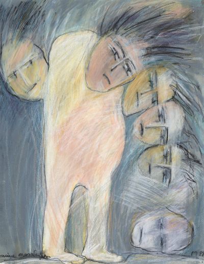 Fig. 22: “People, Borders, Landscapes” (Menschen, Grenzen, Landschaften) 4, 1988 - Pastels on paper, 35x45 cm, private collection