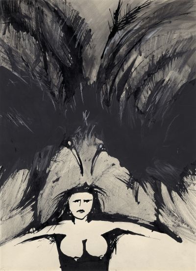 Abb. 26: Die Erde 6, 1974 - Schwarze Tusche auf Papier, 40x50 cm, Privatbesitz