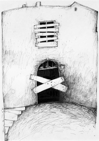 Fig. 39: “Coming, Becoming, Going” (Kommen, werden, gehen) 30, 1993 - Black ink on paper, 39.5x56.5 cm, private collection