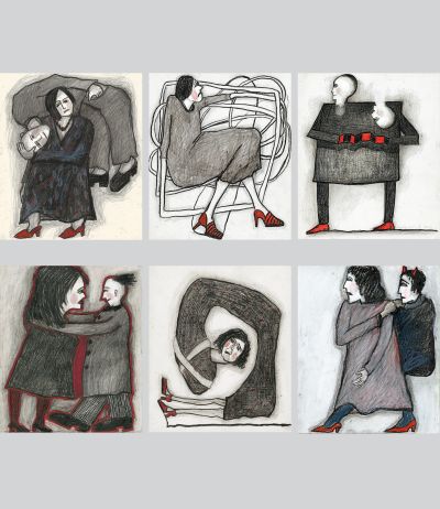 Fig. 89: “Episodes” (Episoden) B, 2000–2017 - Mixed technique on paper, 15x17.5 cm each, private collection