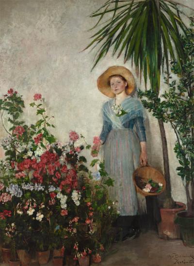 Abb. 10: In der Orangerie, 1890 - In der Orangerie, 1890. Öl auf Leinwand, 235 x 180 cm
