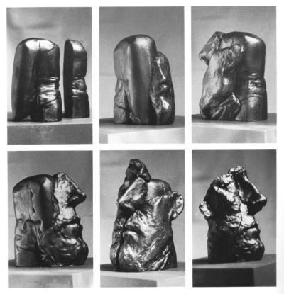 ill. 10a: Self-portrait, 1981  - in twelve stages. Bronze, height 16-28 cm.