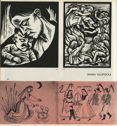 Bild 3: Illustrationen von Janina Kłopocka - Verschiedene Illustrationen von der Graphikerin Janina Kłopocka, die auch das Rodło-Zeichen entworfen hat. 