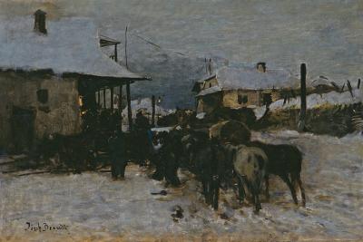  Zdj. nr 12: Postój, ok. 1870 - Postój w miasteczku, ok. 1870, olej na płótnie, 71,5 x 107 cm, własność prywatna (nabyty na aukcji)