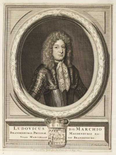 Ludwig von Brandenburg, 1685/87 - David van der Plas (1647-1704): Bildnis Ludwig Markgraf von Brandenburg, 1685/87. Kupferstich, 37,2 x 28,3 cm 