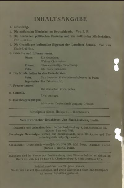 Kulturwille, Mai 1925, Inhaltsverzeichnis - Kulturwille, Mai 1925, Inhaltsverzeichnis 