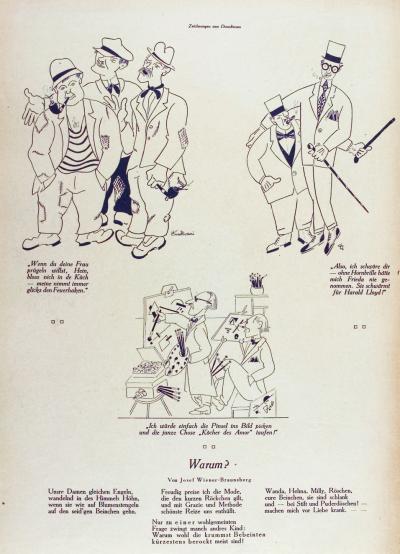 Abb. 19: Drei Karikaturen, 1926 - Drei Karikaturen. In: Ulk. Wochenschrift des Berliner Tageblatts, 55. Jahrgang, Nr. 36, 10.9.1926, Seite 274