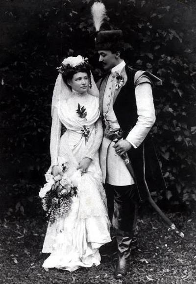 Helena und Stanisław Sierakowski - Helena und Stanisław Sierakowski, Hochzeitsfoto, 1910 