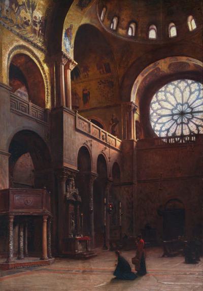 Zdj. nr 19: Wnętrze bazyliki św. Marka w Wenecji, 1899 - Aleksander Gierymski (1850-1901): Wnętrze bazyliki św. Marka w Wenecji, 1899.
