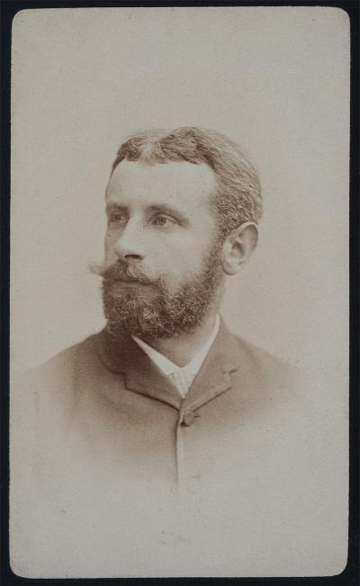 Fig. 1: Józef Brandt, ca. 1875 - Unknown: Portrait of Józef Brandt, ca. 1875: Photograph on albumin paper, 9.9 x 6.2 cm, National Library Warsaw/Biblioteka Narodowa w Warszawie, Inv. No. F646