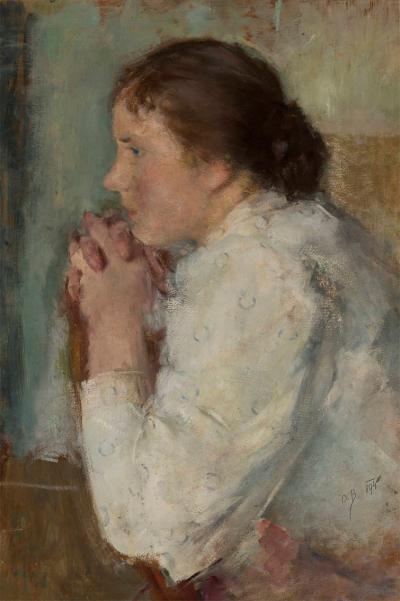 Zdj. nr 24: Kobieta w białej bluzce, 1894 - Portret kobiety w białej bluzce, 1894, olej na tekturze, 67 x 48 cm