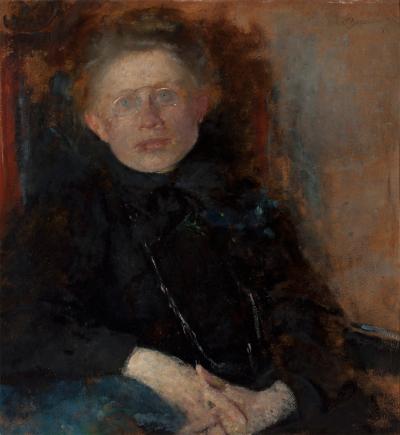Ill. 28: Portrait of Anna Saryusz Zaleska, 1899  - Portrait of the painter Anna Saryusz Zaleska, 1899. Oil on paperboard, 68 x 64 cm
