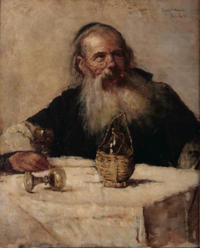 Abb. 2: Wein trinkender Mönch, 1887 - Wein trinkender Mönch, München 1887. Öl auf Leinwand, 81,5 x 65,2 cm, signiert oben rechts: Boznańska Munich 87