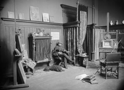 Zdj. nr 3: Szymon Buchbinder  - Carl Teufel: Pracownia Szymona Buchbindera, Monachium 1889