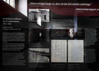 Fragment działu wystawy - Fragment działu wystawy: Więzień Zellenbau w KZ Sachsenhausen 1943-1944