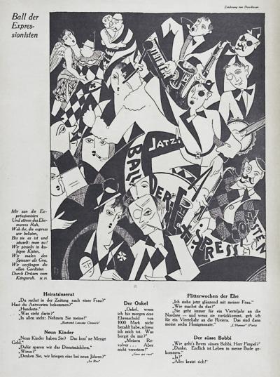 Fig. 31: The Expressionists´ Ball, 1928 - The Expressionists´ Ball. In: Ulk. Weekly Publication of the Berliner Tageblatt, 57th Edition, No. 44, 2 November 1928, page 354