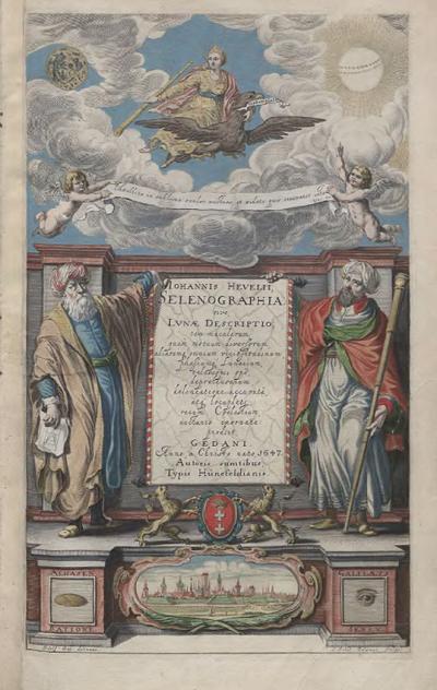 Zdj. nr 34: Rycina tytułowa, 1647 - Rycina tytułowa, 1647, do publikacji Jana Heweliusza Selenografia: lub opisanie księżyca, Gdańsk 1647.