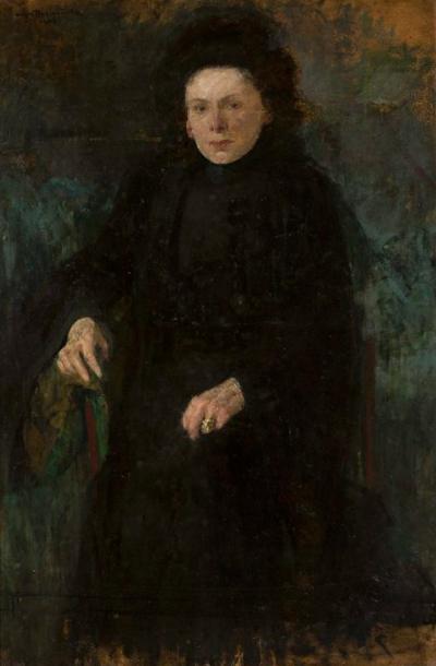 Zdj. nr 38: Portret Jadwigi Paparówny, 1907  - Portret panny Paparówny, ze Lwowa, 1907, olej na tekturze, 117 x 91 cm