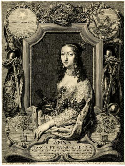 Ill. 3: Anna of Austria, 1643 - After a painting by Justus van Egmont, British Museum, London.