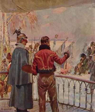 Zdj. nr 4: Pierwsze spotkanie - Pierwsze spotkanie, 1912, ilustracja ze „Wspomnień“ Kossaka