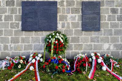 Burial ground with the ashes of those murdered in the concentration camp - Marian Stefanowski, Burial ground with the ashes of those murdered in the concentration camp; commemorative plaques for the 183 Polish professors arrested in Kraków on 6 November 1939 and dragged to the concentration camp, 14 November 2019