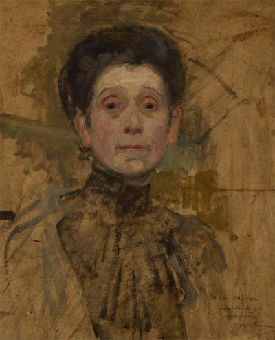 Zdj. nr 48: Autoportret, po 1913 - Autoportret, po 1913, olej na tekturze, 55,2 x 46 cm