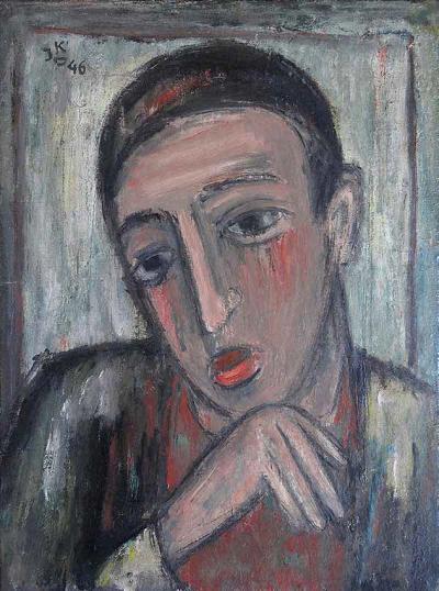 Zdj. nr 51: Portret Roberta Girauda, 1946 - Portret Roberta Girauda (Bildnis Robert Giraud), 1946, olej na płótnie, 46 x 37 cm, własność rodziny.