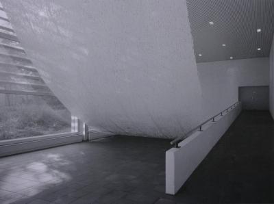 ill. 5a: Untitled, 2001 - Untitled, 2001. Paper, wood glue, aluminium profile, L = 2000 cm, W = 580 cm, H = 660 cm, Museum Bochum (Danuta Karsten exhibition of room installations; Installation 1)