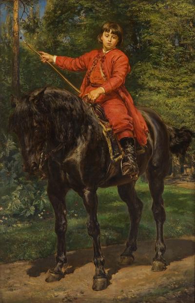 Zdj. nr 6: Jerzy Matejko na koniu, 1882 - Jan Matejko, Portret Jerzego Matejki na koniu, 1882, olej na desce, Muzeum Sztuki w Łodzi