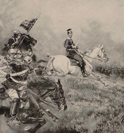 Abb. 6: Reiterporträt Kaiser Wilhelms II. - Reiterporträt Kaiser Wilhelms II., um 1898. Illustration aus Kossaks „Erinnerungen“