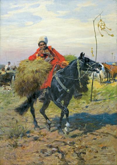 Zdj. nr 62: Furażer, ok. 1905 - Furażer, ok. 1905, olej na płótnie, 92 x 66 cm, wystawiony na aukcji (Agra Art, 2014)