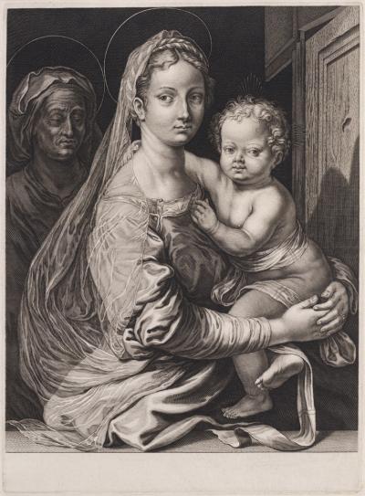 Abb. 72: Maria mit dem Jesuskind, 1655/57 - Maria mit dem Jesuskind, 1655/57. Nach einem Gemälde von Andrea del Sarto, Teylers Museum, Haarlem, Public Domain.