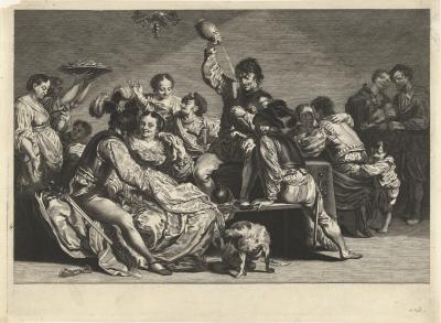 Abb. 79: Der verlorene Sohn bei den Dirnen, 1655/57 - Der verlorene Sohn bei den Dirnen, 1655/57. Nach einem Gemälde von Johann Liss, Rijksmuseum Amsterdam.