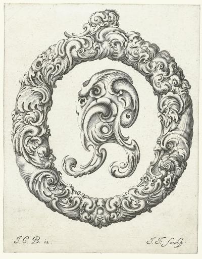 Zdj. nr 87o: Litera O, ok. 1662 - Litera O, ok. 1662. Z cyklu Libellus novus elementorum latinorum, według szkicu Jana Krystiana Bierpfaffa.