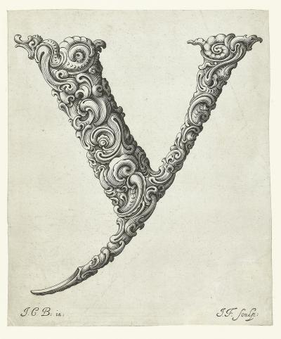Abb. 87y: Buchstabe Y, um 1662 - Buchstabe Y, um 1662. Aus der Folge Libellus novus elementorum latinorum, nach einer Vorlage von Johann Christian Bierpfaff.