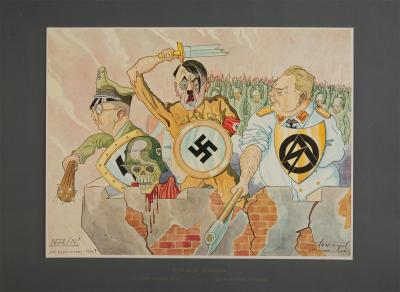 Zdj. nr 9/11: Trzech bogów germańskich - z cyklu „Hitleriada furiosa“ z 1946 r.