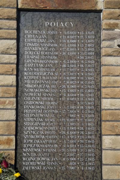 Bild 3: Namen der polnischen Opfer - Tafel mit den Namen der polnischen Todesopfer. 