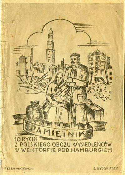 Edward Kwiatkowski "Pamiętnik", Wentorf 1946 - Mappe mit 10 Zeichnungen von Edward Kwiatkowski aus dem DP-lager Wentorf bei Hamburg 