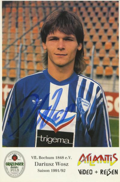 Dariusz Wosz, VfL Bochum - Dariusz Wosz, VfL Bochum, Autogrammkarte 1992 
