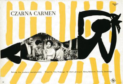 Zdj. nr 1: Wojciech Fangor, Czarna Carmen (Carmen Jones), 1959 - Jeden spośród prawie 180 plakatów zaprezentowanych w 1962 roku w Monachium: Wojciech Fangor, Czarna Carmen, 1959. 