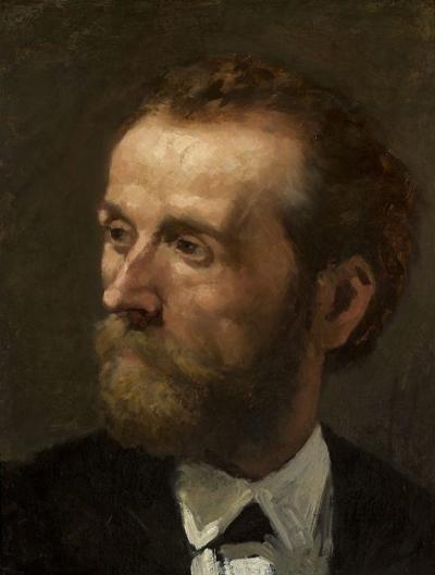 Portrait of Kasimierz Alchimowicz, Munich 1875 - Tadeusz Ajdukiewicz (1852-1916): Portrait of Kasimierz Alchimowicz, Munich 1875, oil on canvas, 38 x 29,5 cm 