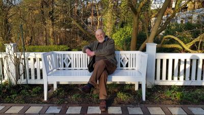 Anatol Gotfryd, 2018 - Anatol Gotfryd in the garden of his villa in Berlin, 4 April 2018.