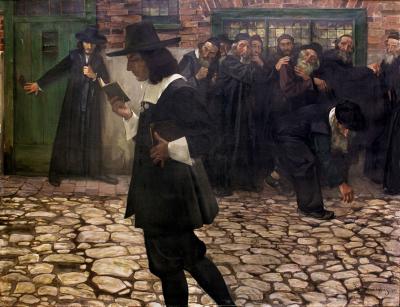 Spinoza (Der exkommunizierte Spinoza)/Spinoza (Spinoza wyklęty), 1907 - Spinoza (Der exkommunizierte Spinoza)/Spinoza (Spinoza wyklęty), 1907. Öl auf Leinwand, 160,5 × 212 cm, A. A. Deineka Gemäldegalerie, Kursk. 