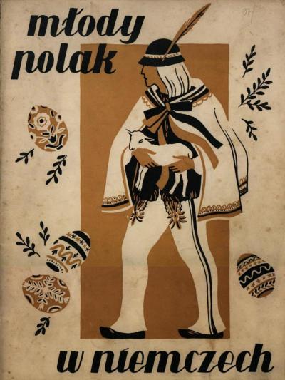 1937 - Janina Kłopocka: projekt okładki do Młodego Polaka w Niemczech z 1937 r., nr 3.