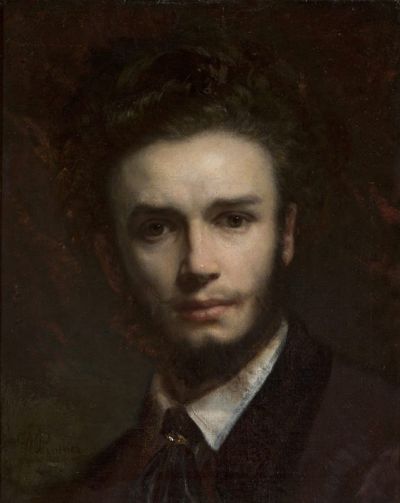 Selbstporträt/Portret własny, 1870 - Selbstporträt/Portret własny, 1870. Öl auf Leinwand, 43 x 35,5 cm 
