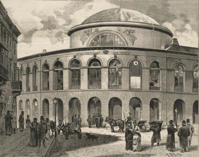 Widok zewnętrzny gmachu byłego Banku Polskiego, 1886 - Widok zewnętrzny gmachu byłego Banku Polskiego, 1886 
