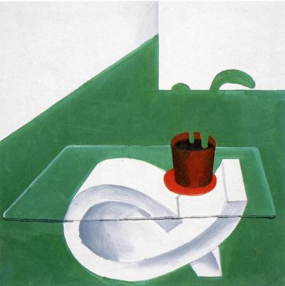 Wilhelm Sasnal, The Table - Wilhelm Sasnal, The Table, 1999, Öl auf Leinwand, 150 x 150 cm 