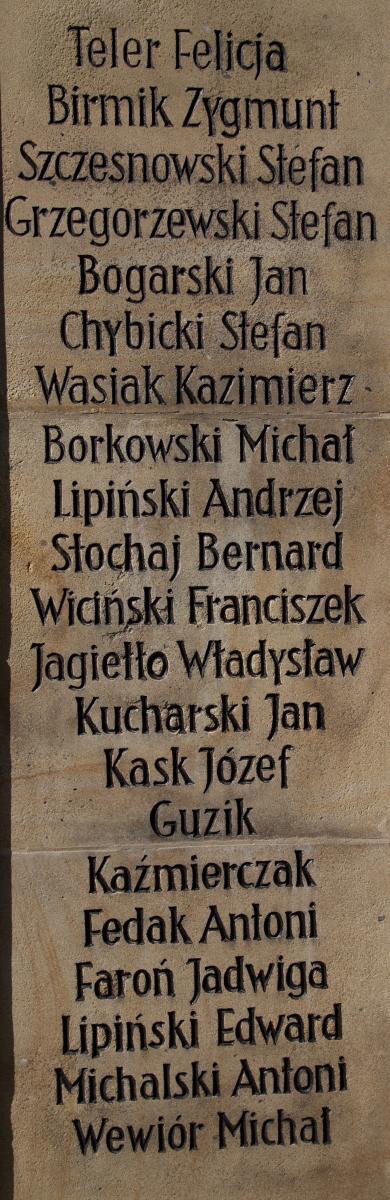 Plaque 10 - Names of victims 1-10  