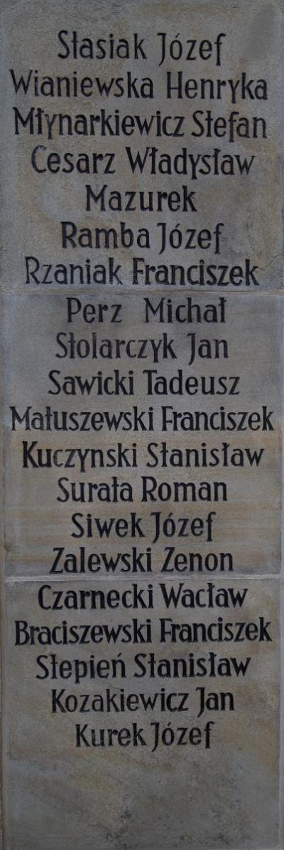 Plaque 2 - Plaque with names of victims 1-10 
